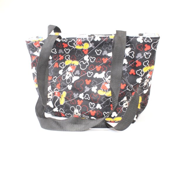 Hand Crafted Handbags - Mickey Mouse Handmade Fabric Shoulder Purse Bag Handbag Tote Magnetic Closure